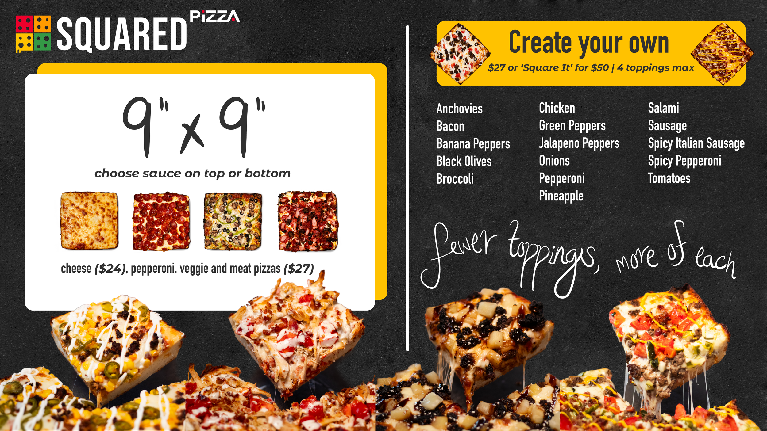 Full Menu | Order Delicious Detroit-Style Pizza Today — Squared Pizza